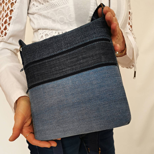 Džínová kabelka přes rameno CROSSBODY2 patchwork — foto 3