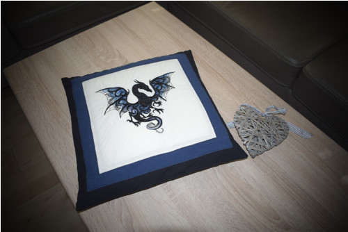 Polštářek Drak modrý patchwork — foto 3