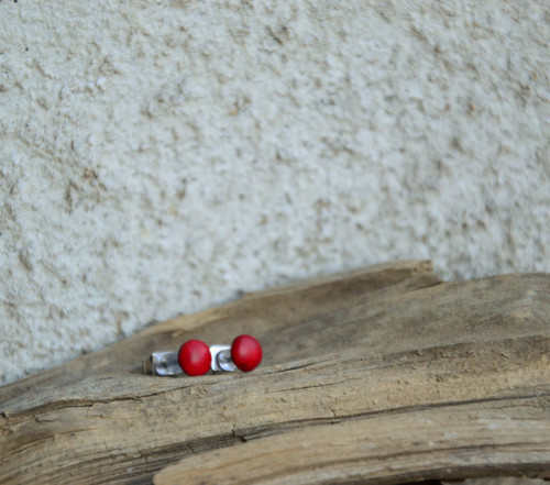 Dřevěné náušnice - je soui rouge — foto 2