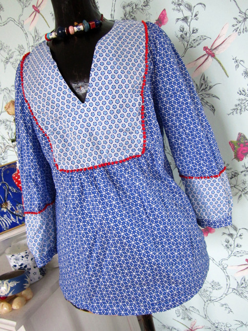 Tunika boho modrobílá — foto 2