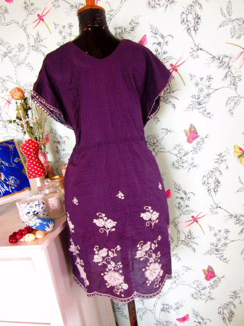 Šaty folklór boho violet vyšívané — foto 5