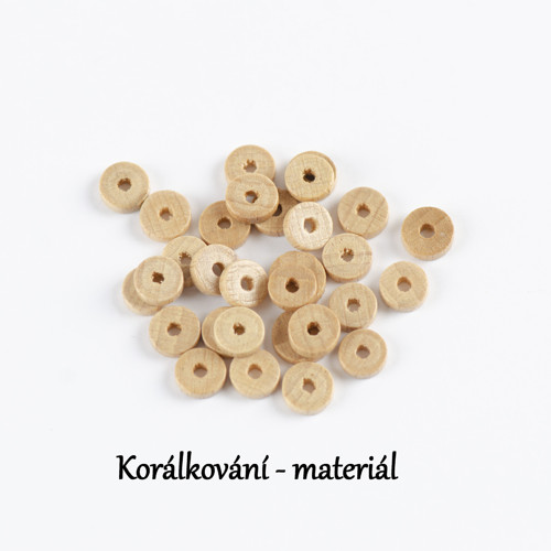 Korálky dřevěné - rondelky 30ks — foto 2