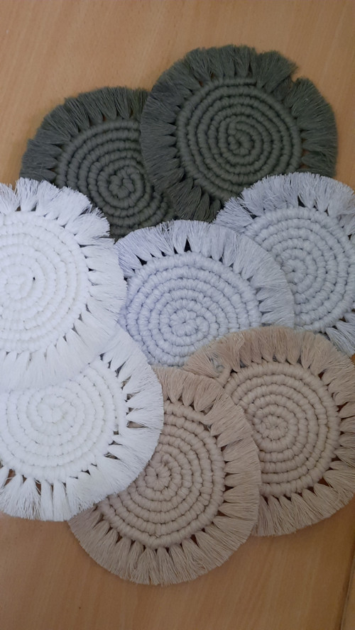 Macramé podložky pod hrnek — foto 3