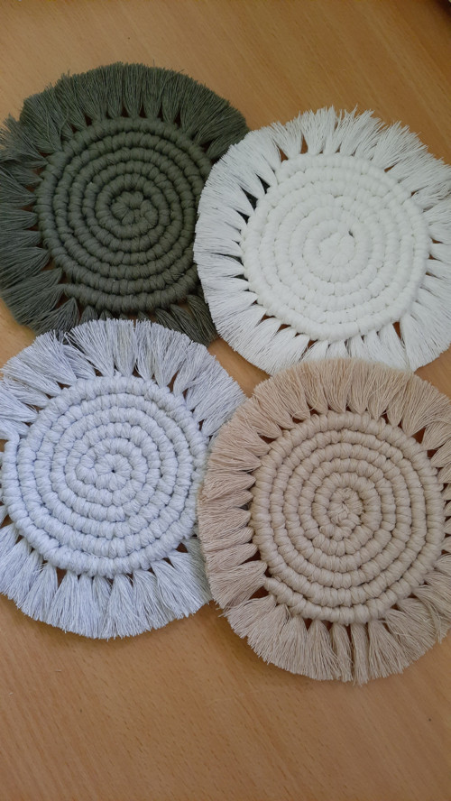 Macramé podložky pod hrnek — foto 4