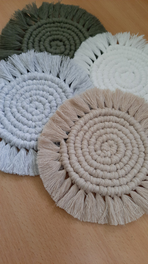 Macramé podložky pod hrnek — foto 2