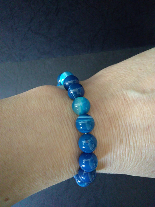 Náramek BLUE*achát krajkový — foto 2