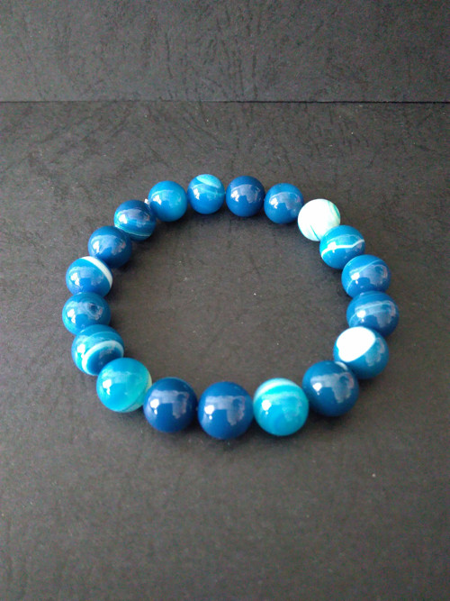 Náramek BLUE*achát krajkový — foto 4