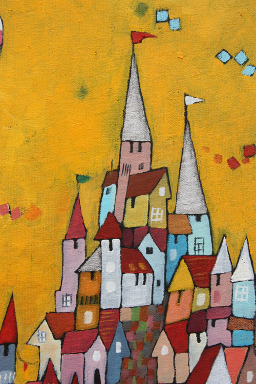 Město nad řekou... 100x80cm — foto 3