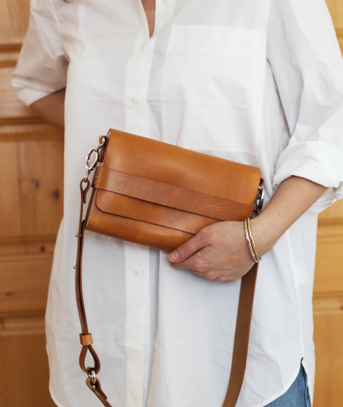 Kabelka City Stripe Gold Brown — foto 4