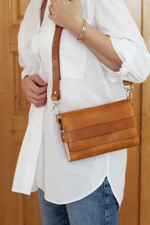 Kabelka City Stripe Gold Brown — foto 6