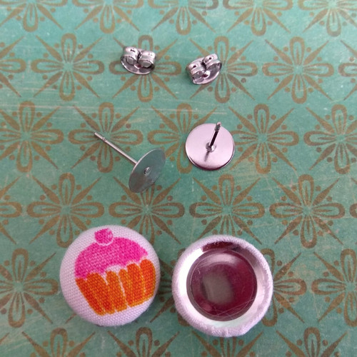 Diy sada - button náušnice cupcake — foto 3