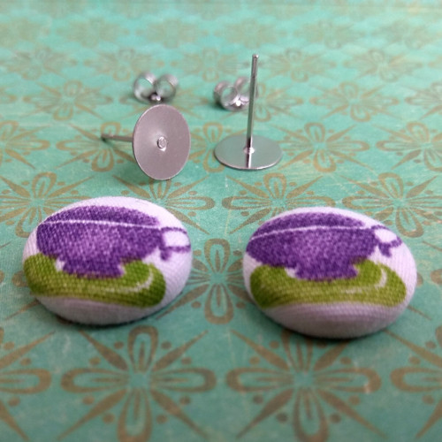 Diy sada - button náušnice čaj — foto 2