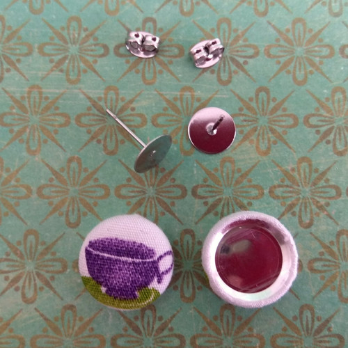 Diy sada - button náušnice čaj — foto 3