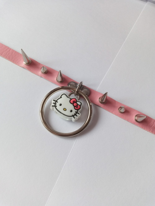 HELLO KITTY obojek růžový s hroty — foto 2