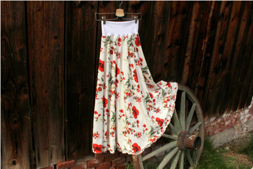 Sukně půlkolová Poppy white — foto 3