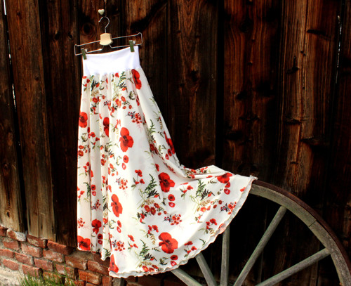 Sukně půlkolová Poppy white — foto 2
