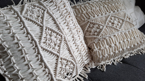 Macramé povlak na polštář 40x40cm — foto 3