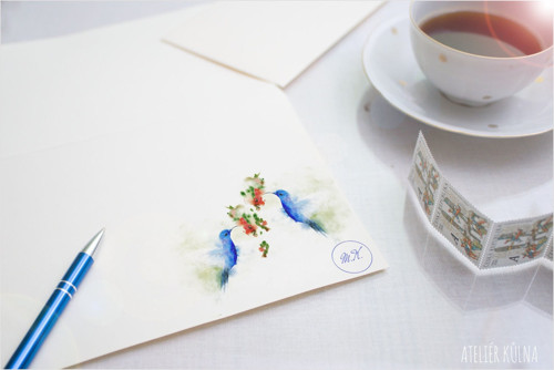 Dopisní sada & monogram *Kolibříci* — foto 2