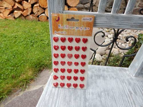Nalepovací srdíčka 35 kusů červená — foto 2