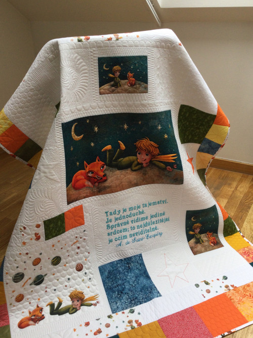 Malý princ no. 1. / patchworková prošívaná deka — foto 2