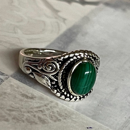 Vintage prsten s malachitem — foto 4