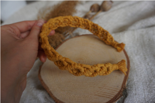 Macramé čelenka Hořčicová — foto 2