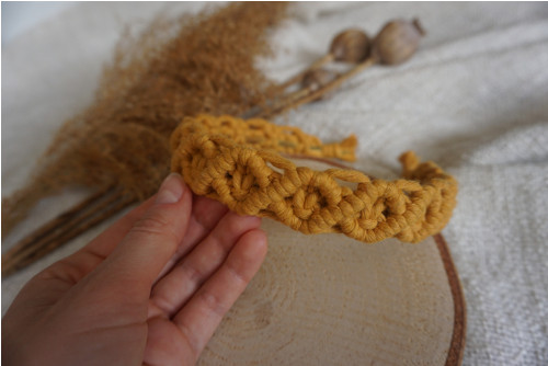 Macramé čelenka Hořčicová — foto 3
