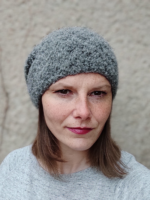 Dámská čepice ŠEDÁ 80% alpaka — foto 5