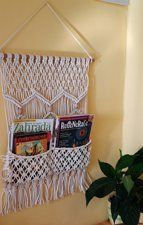 Závěsný macramé kapsář 3 — foto 2