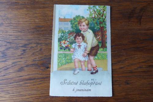 Srdečné blahopřání...stará pohlednice — foto 2