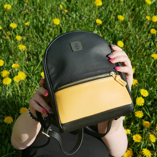 Kožený městský batoh - Harry Yellow — foto 2