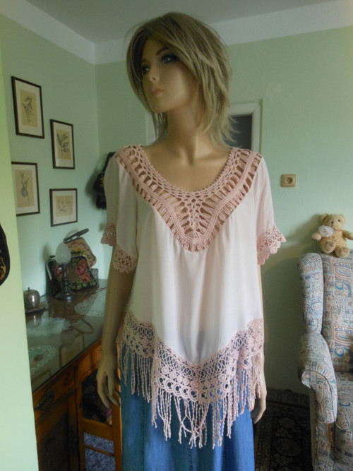 Boho tunika s třásněmi, vel.UNI — foto 2