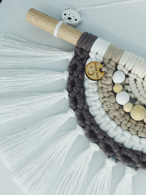 Duha macramé béžovo-hnědá — foto 2