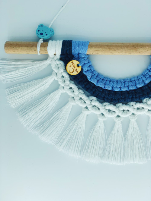 Duha macramé bílo-modrá — foto 2