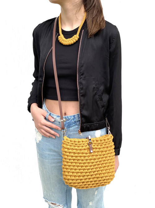 Šňůrový náramek “Macrame” mustard — foto 6