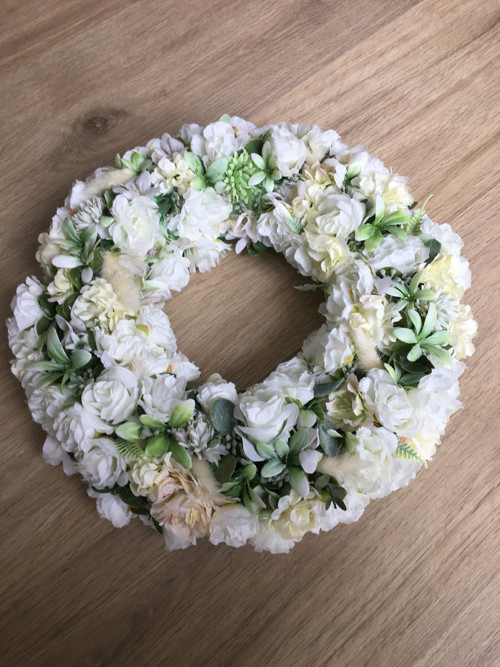 Celoroční VĚNEC 25cm - zeleno/bílý — foto 3