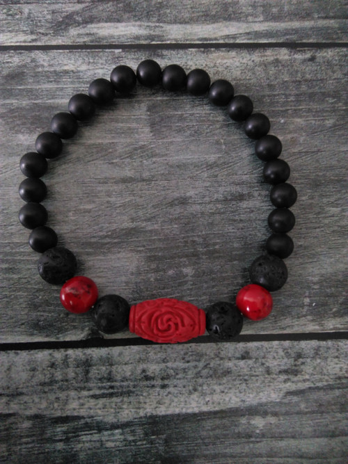 Náramek RED*onyx*howlit*láva — foto 2