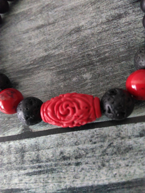 Náramek RED*onyx*howlit*láva — foto 3