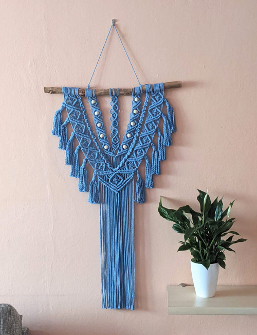 Macramé Boho záves královská modrá — foto 2