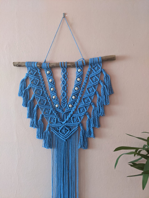 Macramé Boho záves královská modrá — foto 4