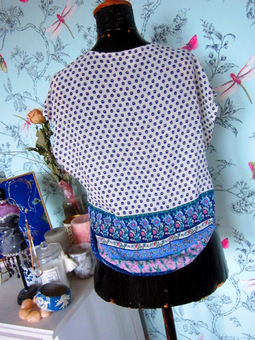 Halenka top boho modrobílá — foto 4