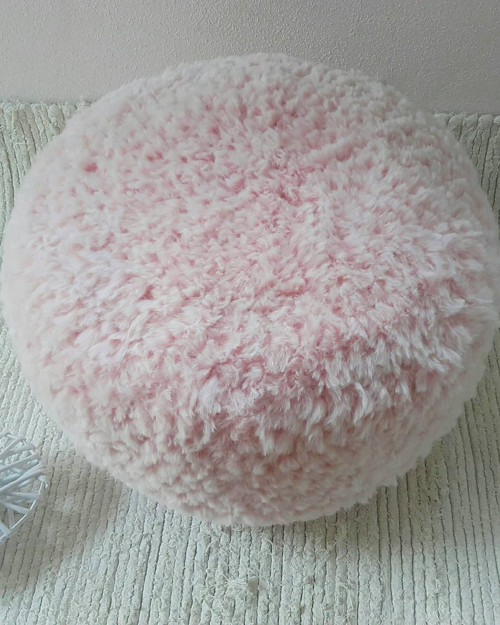POUDRE pink - háčkovaný PUF chlupatý — foto 2