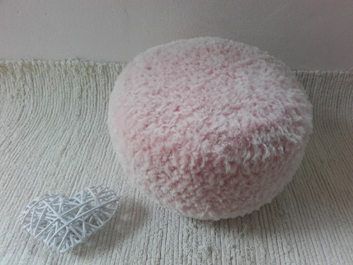 POUDRE pink - háčkovaný PUF chlupatý — foto 4