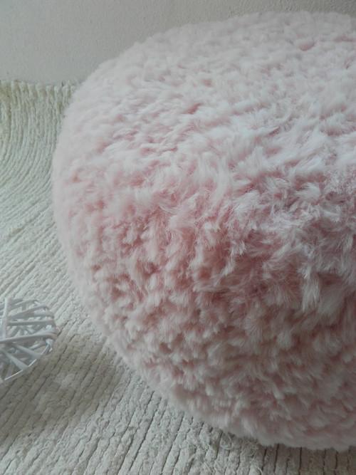 POUDRE pink - háčkovaný PUF chlupatý — foto 3