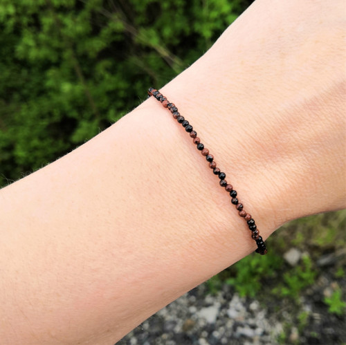 Červený obsidián*minimalistický náramek — foto 4