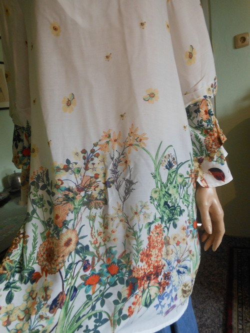 Boho tunika s květy, vel.S/M — foto 3