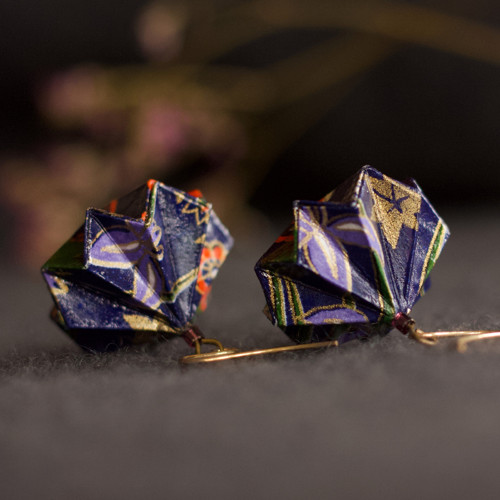 Origami náušnice – kosatce — foto 2
