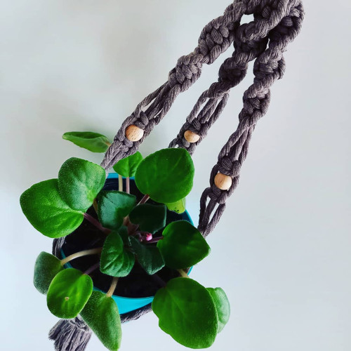 Závěs na květináč / macramé / mocca — foto 2