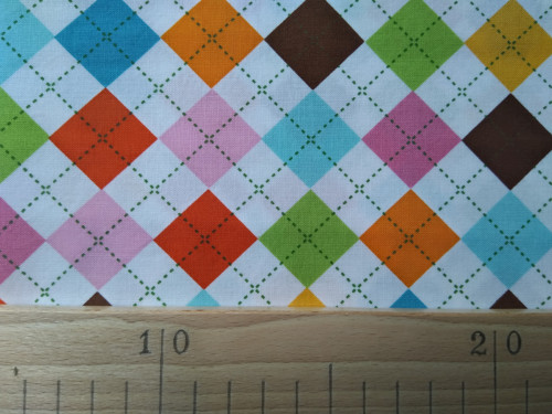 Barevné káro na bílé - zbytek 49 cm — foto 2
