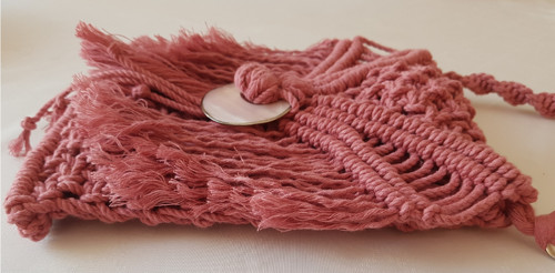 Boho autorská macramé kabelka růžová — foto 4